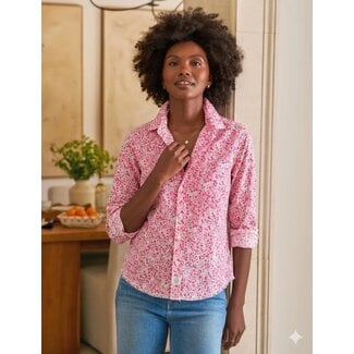 FRANK & EILEEN SILVIO UNTUCKABLE BUTTON UP IN PINK FLOWERS