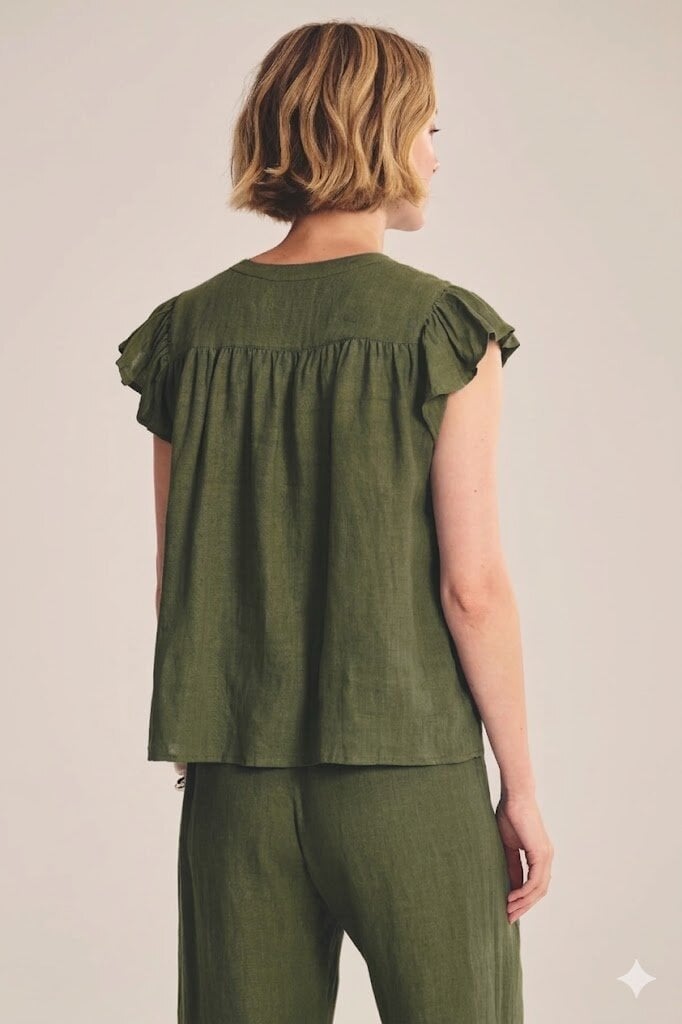 VELVET JANEY LINEN TOP IN TOOTSIE