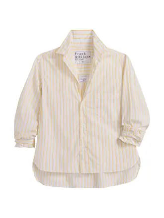 FRANK & EILEEN SILVIO UNTUCKABLE BUTTON UP IN YELLOW STRIPE