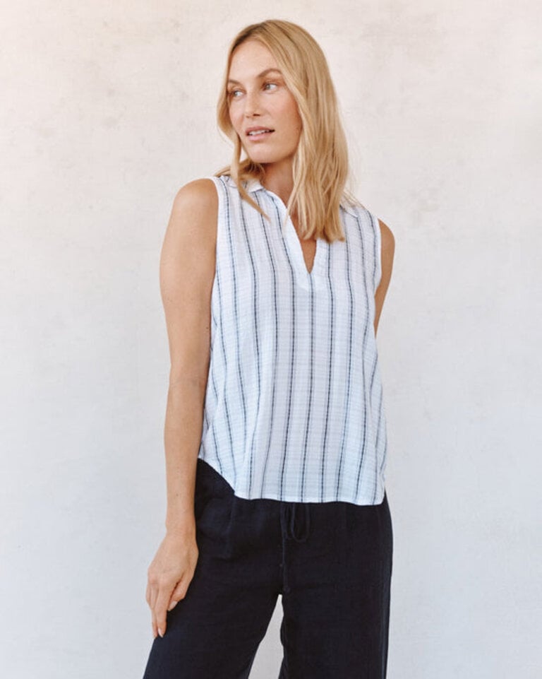 BELLA DAHL S/L PULLOVER IN SHADOW STRIPE