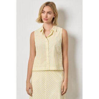LILLA P STRIPED SLEEVELESS SHIRT IN SUNFLOWER STRIPE