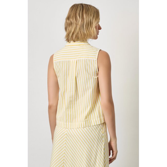 LILLA P STRIPED SLEEVELESS SHIRT IN SUNFLOWER STRIPE