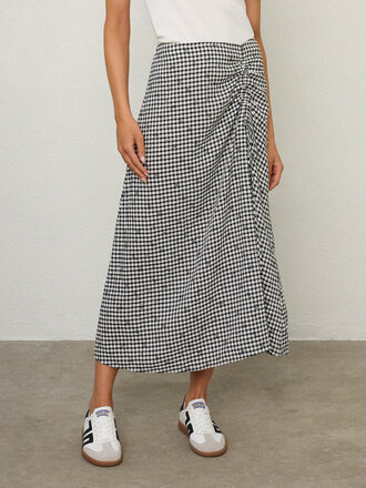 MARGARET O'LEARY CLEMENTINE SKIRT IN BLACK GINGHAM