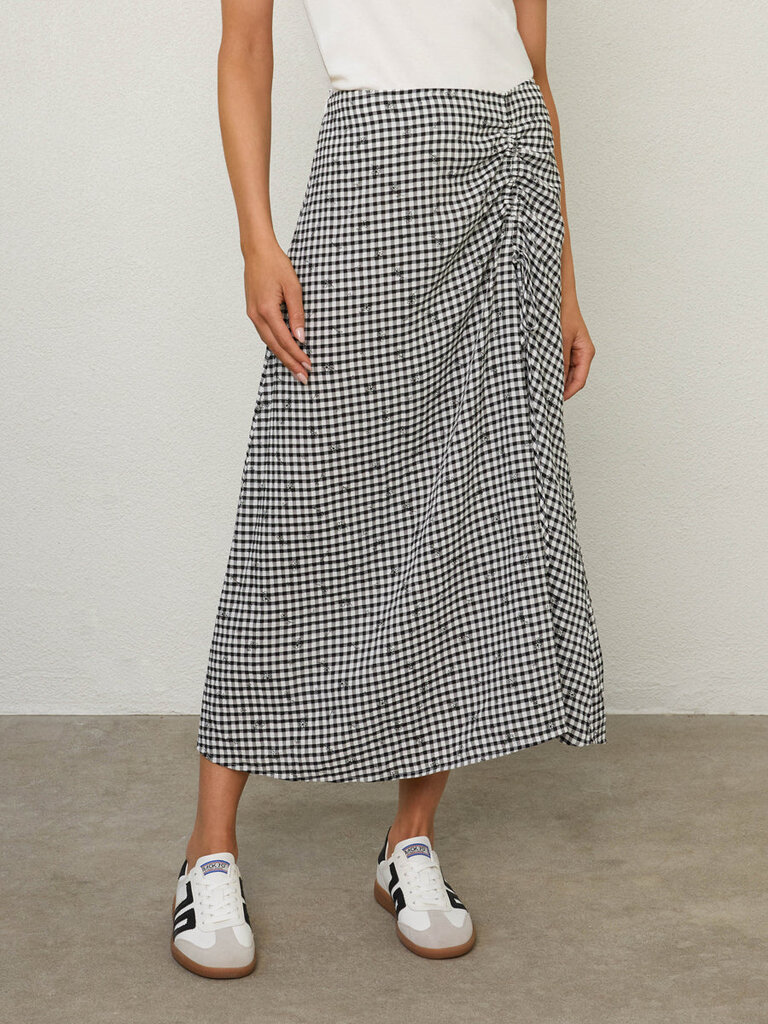 MARGARET O'LEARY CLEMENTINE SKIRT IN BLACK GINGHAM