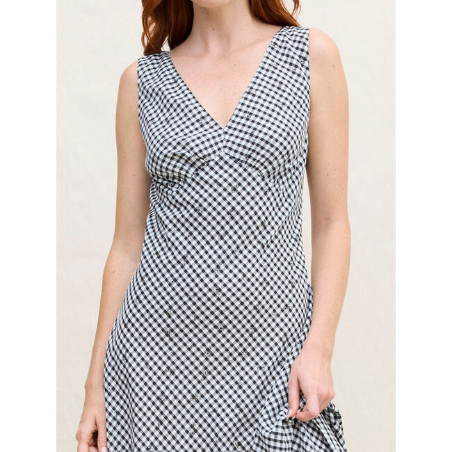 MARGARET O'LEARY DARYA DRESS IN BLACK GINGHAM