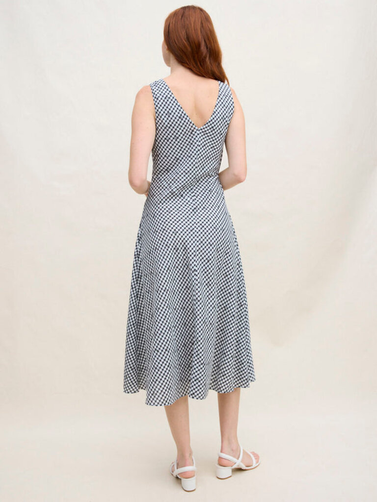 MARGARET O'LEARY DARYA DRESS IN BLACK GINGHAM