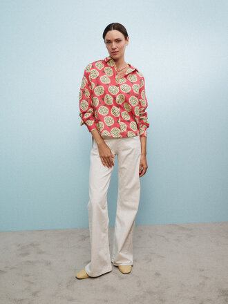 0039 ITALY LUCY  BLOUSE IN PINK PRINT