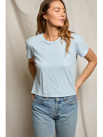 PERFECT WHITE TEE HARLEY S/S BOXY CREW IN POWDER BLUE