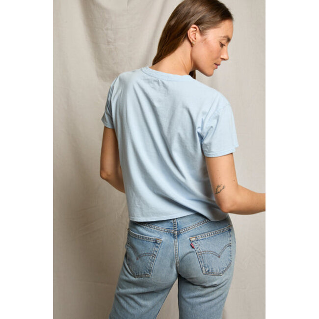 PERFECT WHITE TEE HARLEY S/S BOXY CREW IN POWDER BLUERLEY S/S BOXY CREW