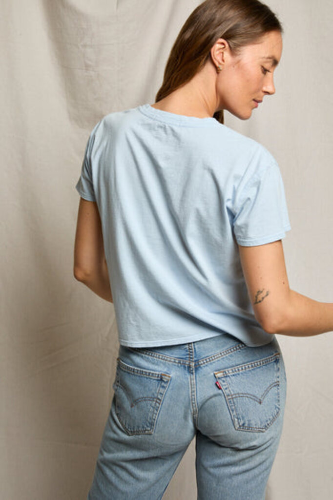 PERFECT WHITE TEE HARLEY S/S BOXY CREW IN POWDER BLUERLEY S/S BOXY CREW