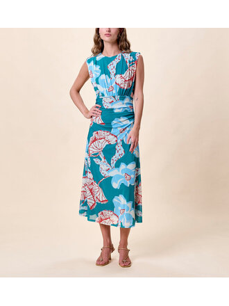 CLEOBELLA JOELLE MIDI DRESS IN LA ROUGE NORTH SEA