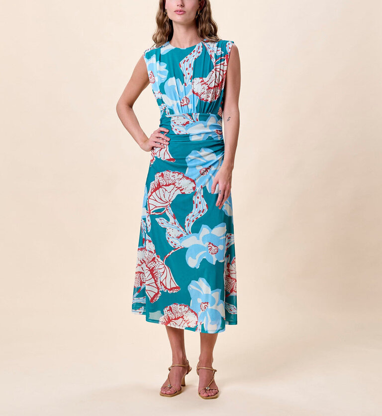 CLEOBELLA JOELLE MIDI DRESS IN LA ROUGE NORTH SEA