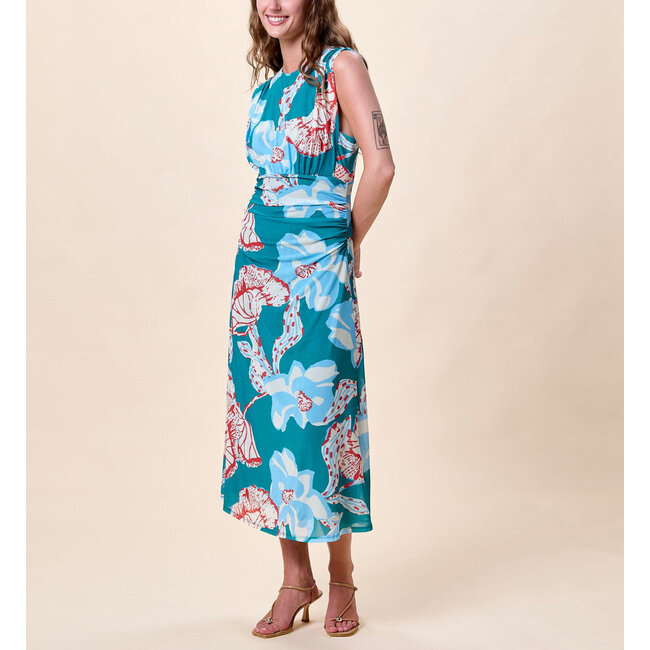 CLEOBELLA JOELLE MIDI DRESS IN LA ROUGE NORTH SEA