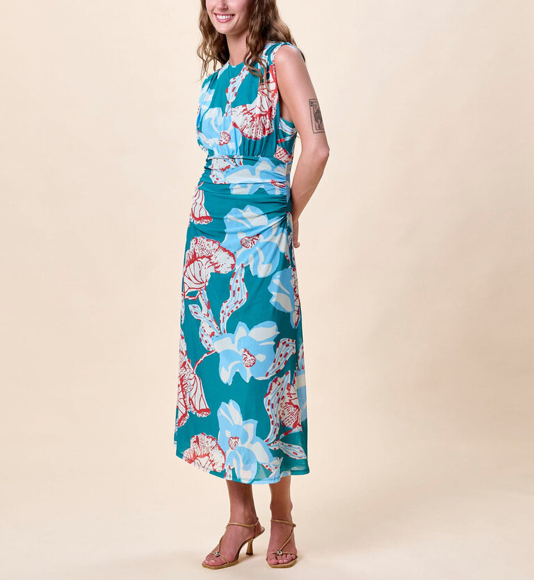 CLEOBELLA JOELLE MIDI DRESS IN LA ROUGE NORTH SEA