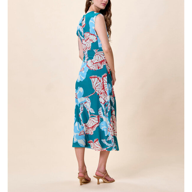 CLEOBELLA JOELLE MIDI DRESS IN LA ROUGE NORTH SEA