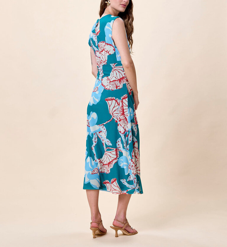 CLEOBELLA JOELLE MIDI DRESS IN LA ROUGE NORTH SEA