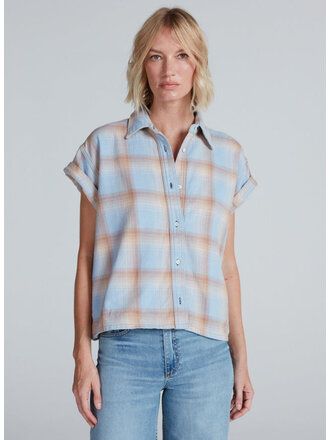 ASKKNY VIRGINIA SHIRT IN BLUE PLAID