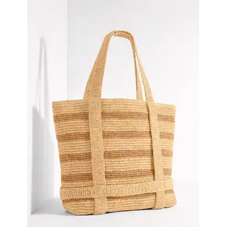 HAT ATTACK THE ORIGINAL STRAW TRAVELER IN TOAST STRIPE