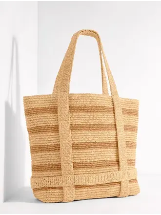 HAT ATTACK THE ORIGINAL STRAW TRAVELER IN TOAST STRIPE