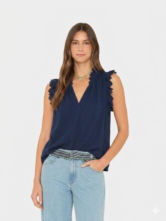 XIRENA BEXIE TOP IN NAVY