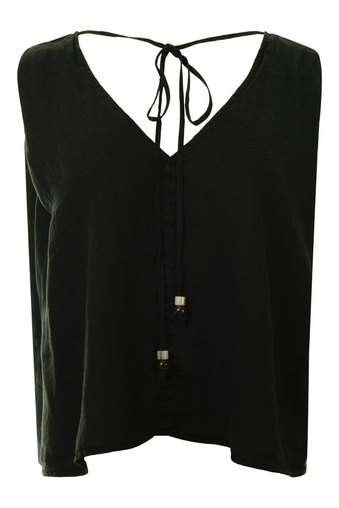 VELVET RENNA07 SLEEVELESS V-NECK TOP IN BLACK