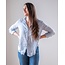 LLEA BLUE DORIE  L/S LINEN BUTTON UP IN WHITE AND CHAMBRAY