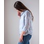 LLEA BLUE DORIE  L/S LINEN BUTTON UP IN WHITE AND CHAMBRAY
