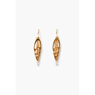 CHAN LUU SLICED SHELL YELLOW GOLD EARRINGS