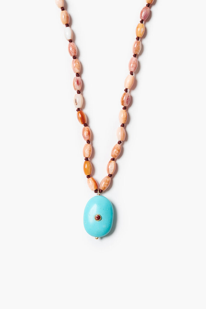 CHAN LUU STONE DROP TURQUOISE NECKLACE