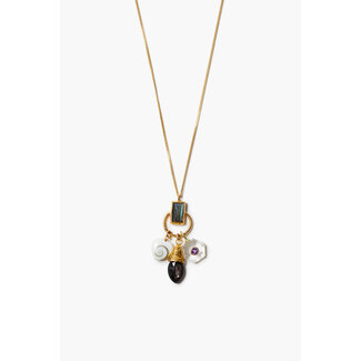 CHAN LUU TRIO CHARM NECKLACE IN MULTI