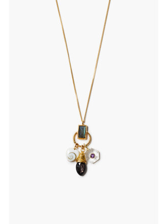 CHAN LUU TRIO CHARM NECKLACE IN MULTI