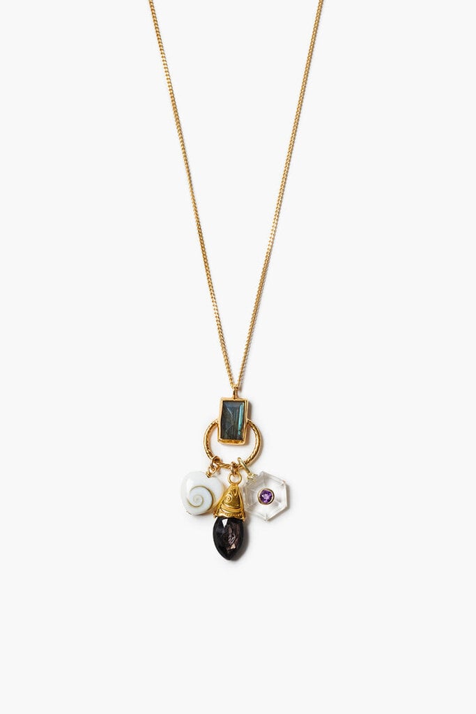 CHAN LUU TRIO CHARM NECKLACE IN MULTI