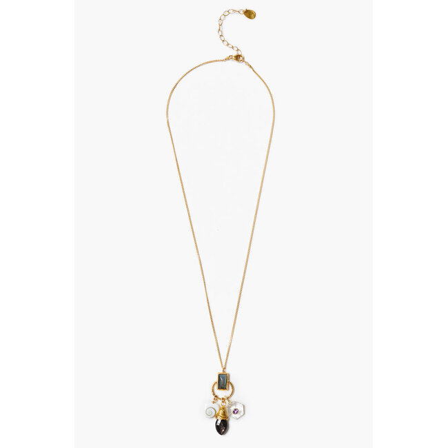 CHAN LUU TRIO CHARM NECKLACE IN MULTI