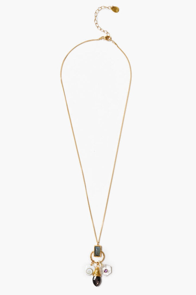 CHAN LUU TRIO CHARM NECKLACE IN MULTI