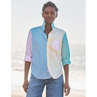 FRANK & EILEEN EILEEN RELAXED BUTTON UP IN COLOR BLOCK STRIPE