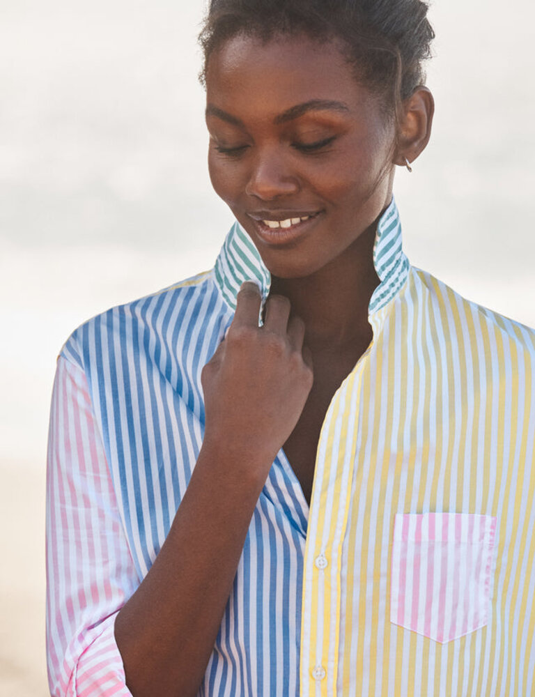 FRANK & EILEEN EILEEN RELAXED BUTTON UP IN COLOR BLOCK STRIPE