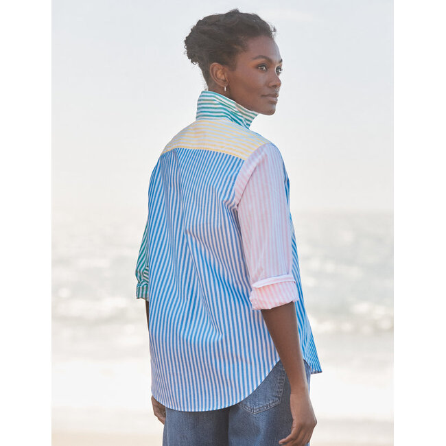 FRANK & EILEEN EILEEN RELAXED BUTTON UP IN COLOR BLOCK STRIPE