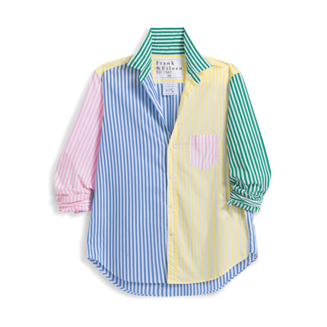 FRANK & EILEEN EILEEN RELAXED BUTTON UP IN COLOR BLOCK STRIPE