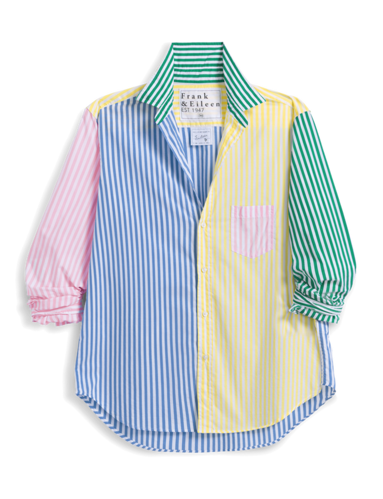 FRANK & EILEEN EILEEN RELAXED BUTTON UP IN COLOR BLOCK STRIPE
