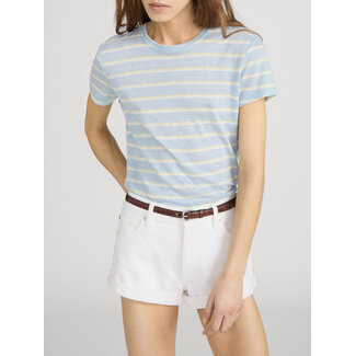 LINEN BABY TEE IN CHAMBRAY BLUE MULTI