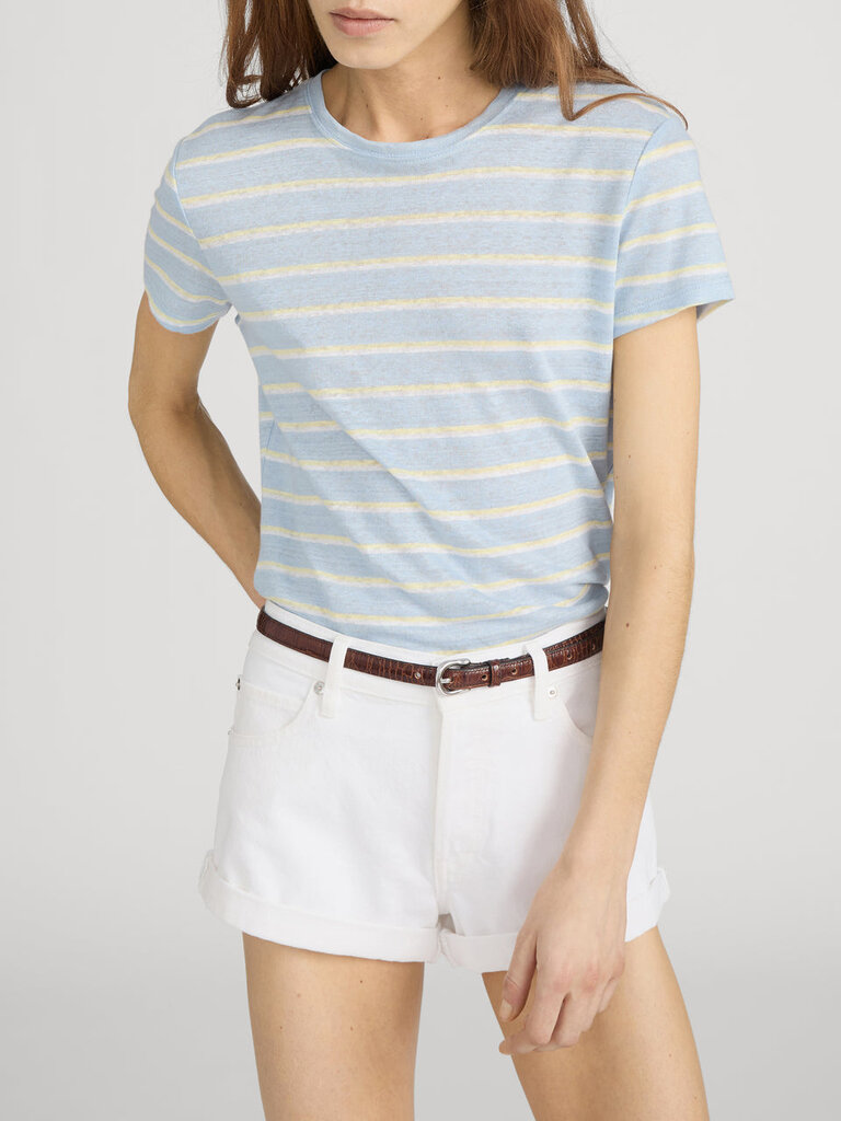 LINEN BABY TEE IN CHAMBRAY BLUE MULTI