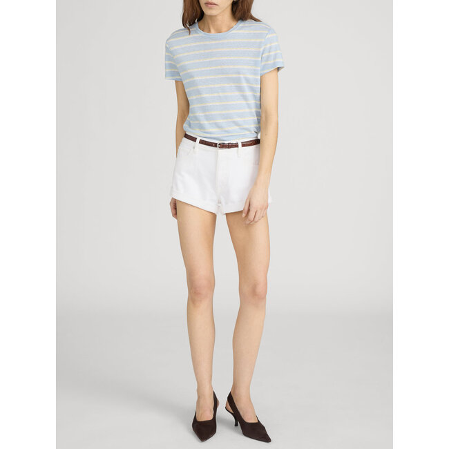 LINEN BABY TEE IN CHAMBRAY BLUE MULTI