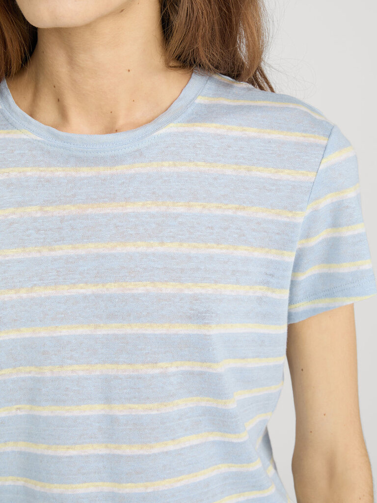 LINEN BABY TEE IN CHAMBRAY BLUE MULTI