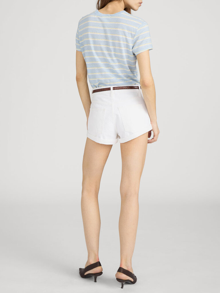 LINEN BABY TEE IN CHAMBRAY BLUE MULTI