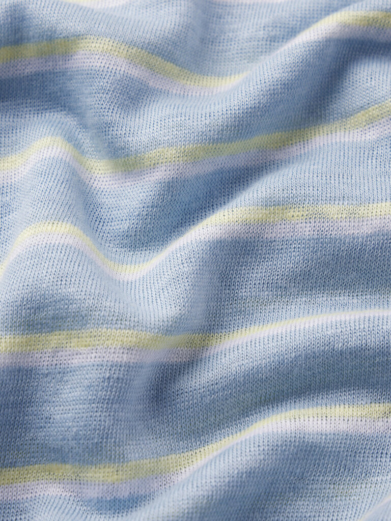 LINEN BABY TEE IN CHAMBRAY BLUE MULTI