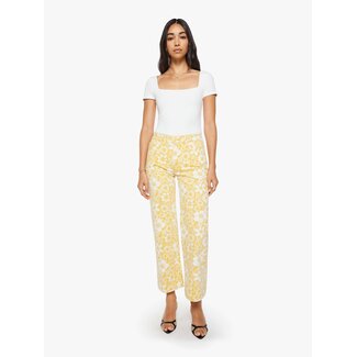 MOTHER MID RISE RAMBLER ZIP ANKLE IN FLORAL NOTES