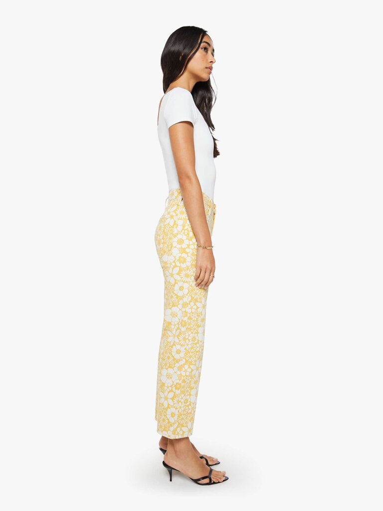 MOTHER MID RISE RAMBLER ZIP ANKLE IN FLORAL NOTES