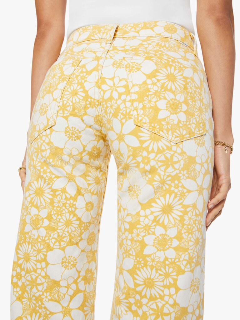 MOTHER MID RISE RAMBLER ZIP ANKLE IN FLORAL NOTES