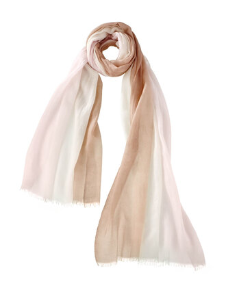 ALPINE CASHMERE OMBRE SHAWL IN CAMEL/PINK AND BLACK/SILVER
