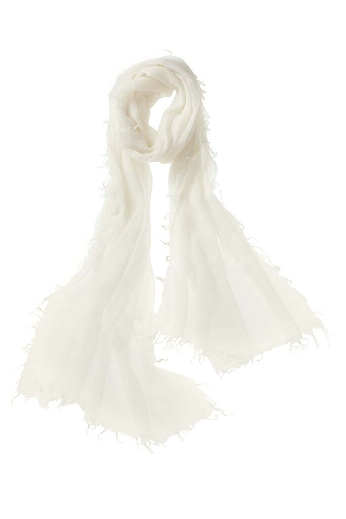 ALPINE CASHMERE ALTA SHAWL IN OYSTER AND EBONY